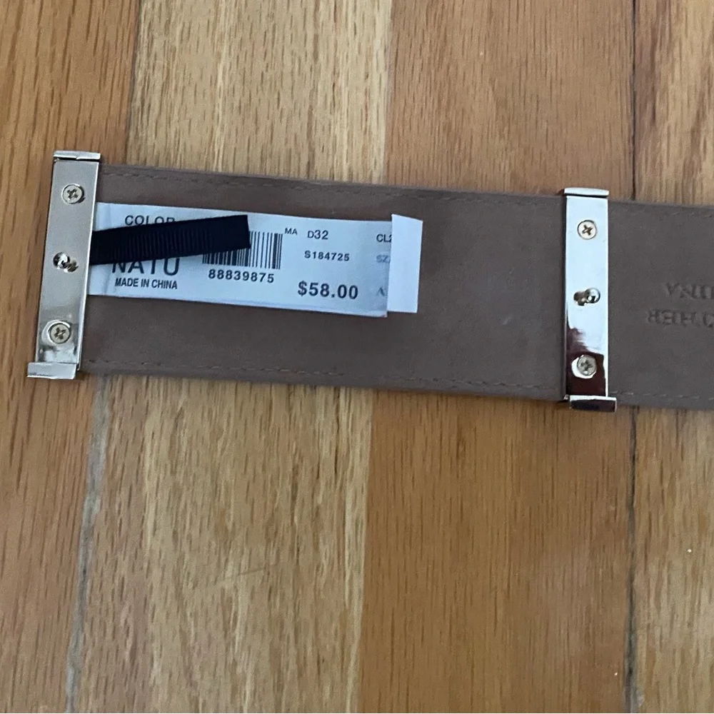 NEW natural color woman belt with leather and elastic stretch band belt